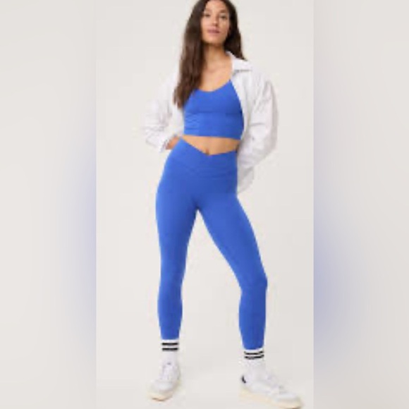 Offline by Aerie Real Me High Waisted Crossover Blue Leggings - Picture 1 of 4
